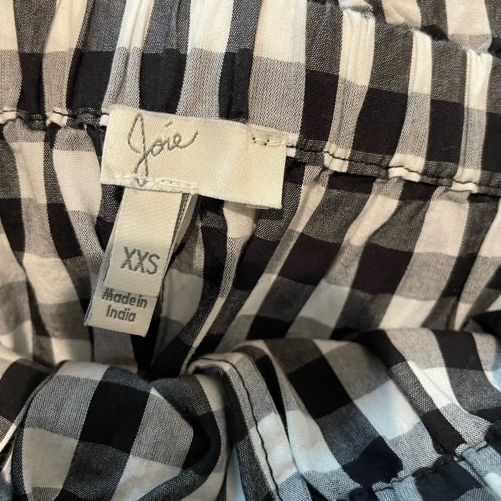 Joie High Waist Gingham Shorts - Black and White